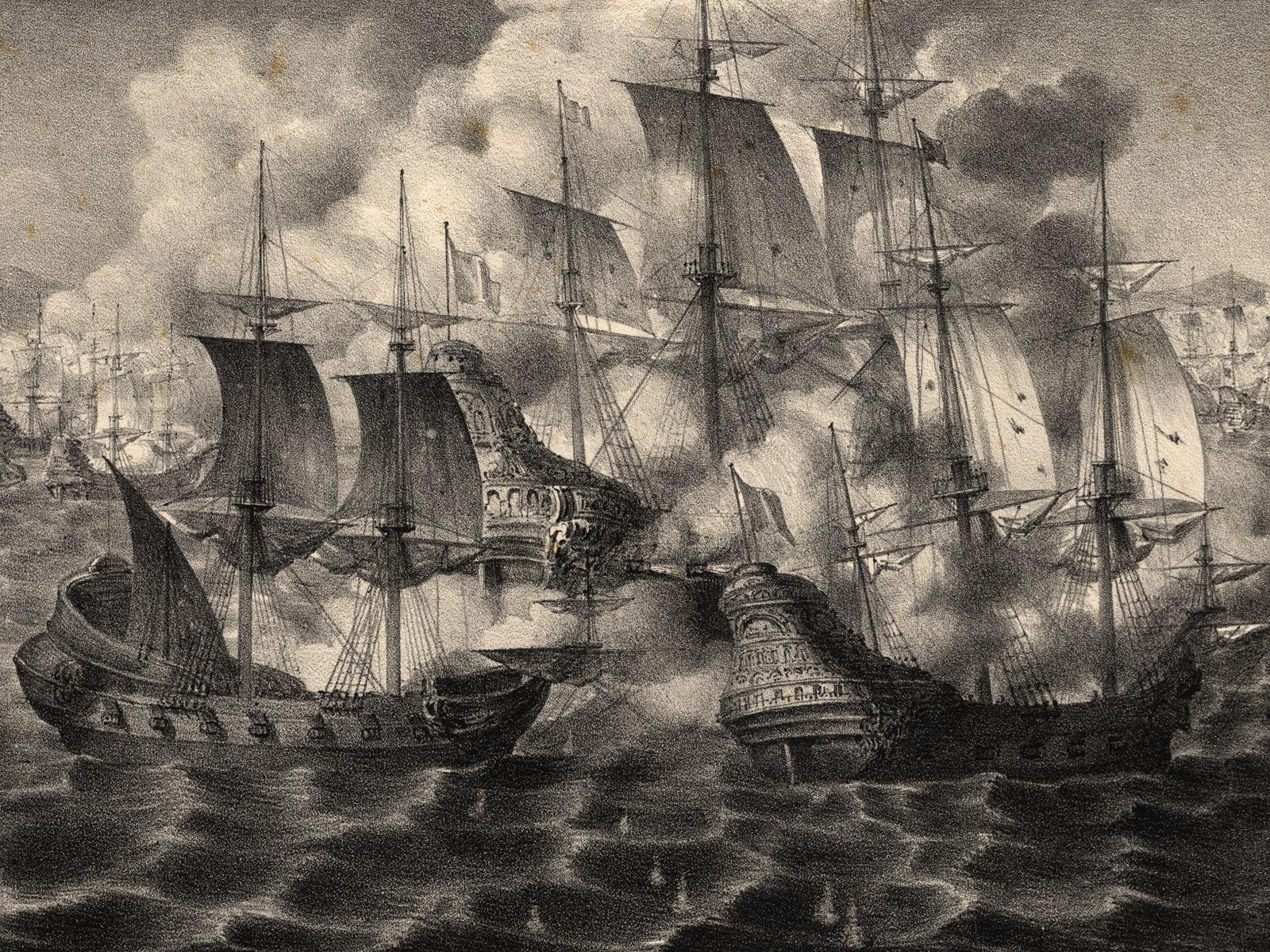 The Battle of Diu as imagined in 1840, more than three centuries later
